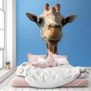 3D Blue Sky Giraffe C25 Animal Wallpaper Mural Self-adhesive Removable Zoe - Picture 1 of 12