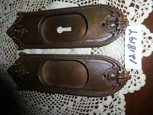 Vintage Antique Sargent Heavy Cast Bronze Pocket Door Pulls 121819 Y - Picture 1 of 9