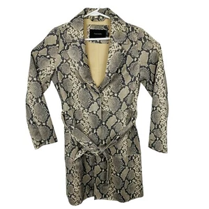 Tahari Kunst-Schlangenlederjacke Wildleder Gürtel zum Selbstbinden Damengröße Small hellbraun schwarz gebraucht, in einwandfreiem Zustand - Bild 1 von 9