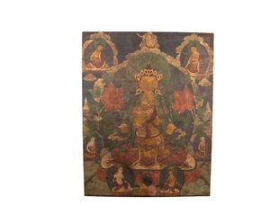 Ein Großes, Antikes Thangka. Amoghasiddi & Arhats. Tibet. Fr. 20. Jh. O. früher - Picture 1 of 14