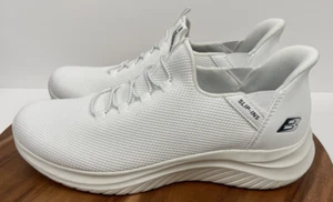 Skechers Women's BOBS Sport Squad White Slip-Ins Sneakers 118422 Size 11 - Picture 1 of 16
