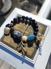 Sapphire Blue Beaded Sea Life Bracelet Stainless Festival Wedding Jewelry 