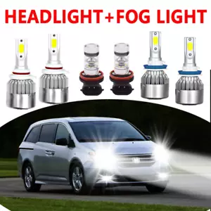 For Honda Odyssey 2011-2017 Combo LED Headlight Fog Lights 6x Bulbs Kit 6000K - Picture 1 of 12