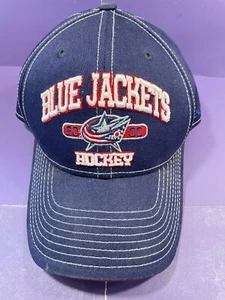 Columbus Blue Jackets 2000 Blue Baseball Cap Fitted Hat Reebok Face Off Sz L/XL - Picture 1 of 3