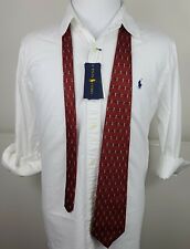 Carlos Devenezia Necktie Tie 100% Silk Red With Multicolored Design 