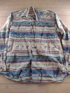 Woolrich Mens Heavy Cotton Pattern Long Sleeve Button Front Shirt Sz ? - Picture 1 of 9