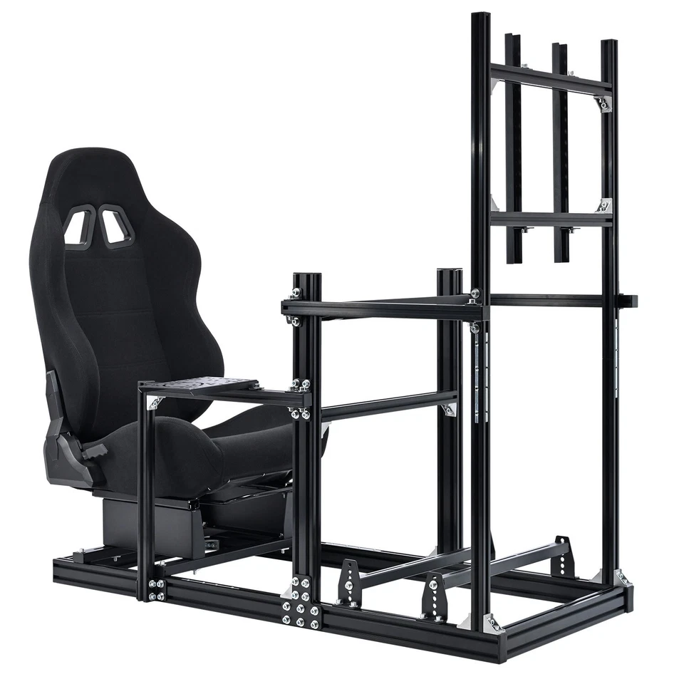 Supllueer Aluminum Profile Racing Sim Cockpit With TV Stand and Seat Fit G920