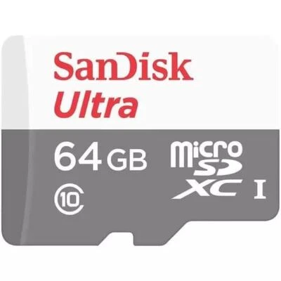 SanDisk Ultra Lite MicroSDXC C10 UHS-I 100MB/s Card & adapter 64GB  SDSQUNR-064G - Image 1 of 3