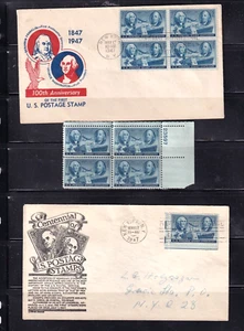 (4) SC 947 (3) Ken Boll cachet ,FDC & blk 4 MAY 17, 1947 ,stamp 100th anniv - Picture 1 of 2