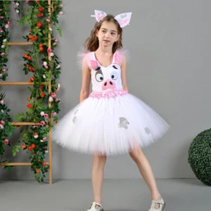 Cosplay Moana Maui Pua Pig Kids Dress Headband Halloween Girls TUTU Skirts Suits - Picture 1 of 11