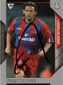 TONY POPOVIC SIGNED CRYSTAL PALACE 2004/2005 PREMIER STARS TRADING CARD + COA - Bild 1 von 1