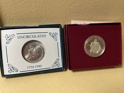 Silver Half Dollars - 90% Silver - Pair of George Washington 1982 Proof Coins - Image 1 of 4