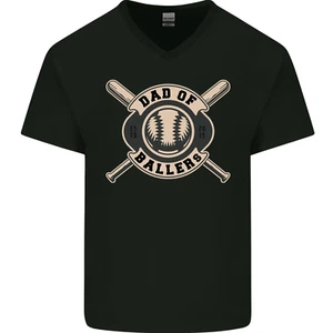 Baseball Dad of Ballers lustiges Vatertag Herren V-Ausschnitt Baumwolle T-Shirt - Bild 1 von 43