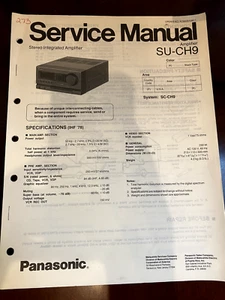 PANASONIC SU-CH9 SUCH9 SYSTEM SC-CH9 Service Manual FROM THE USA **ORIGINAL** - Picture 1 of 1