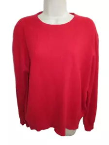 Westbound 100% Cashmere Red Cable Crew Neck Sweater Size XL - Picture 1 of 3