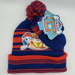 PFOW PATROL KLEINKIND MÜTZE & HANDSCHUHE SET NICKELODEON BLAU ROT - Bild 1 von 4