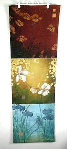 Don Li Leger Wall Tapestry Hanging Fine Art Floral Jacquard 51" No Rod Red Gold - Picture 1 of 6