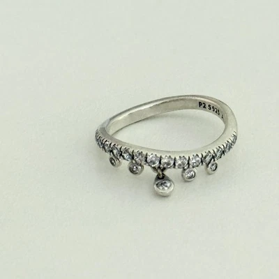 Pandora Chandelier Droplets Clear CZ 925 Sterling Silver Ring Size 7 - Image 1 of 4