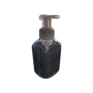 Bath & Body Works Gray Vertical Lines Gentle Foaming Soap Dispenser Holder 10oz - Picture 1 of 6