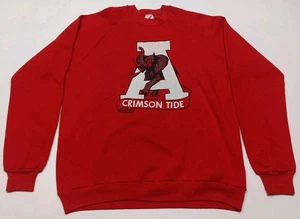 Vintage 80s University Of Alabama Crimson Tide Graphic Crewneck Sweatshirt Red - Bild 1 von 8