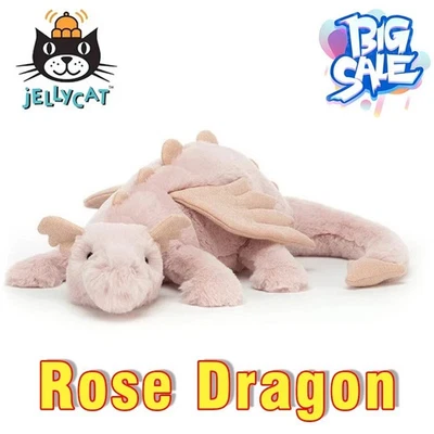 Jellycat Rose Dragon With Tags Free Dust Bag 50CM Christmas Plush Doll Toy Gift - Image 1 of 4