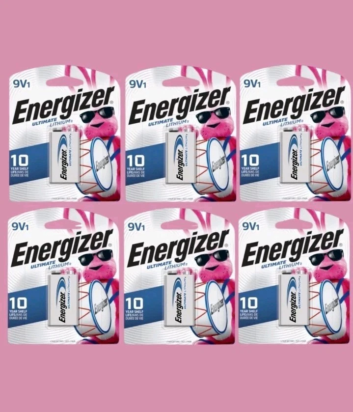 6 Energizer Advanced Ultimate Lithium 9 V 750 Ah Battery 10 Year Shelf Life  - Image 1 of 1