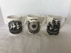 Vtg Portmeirion Sailing Ships Mugs X 3-Stroke On Trent-8175 - Picture 1 of 22