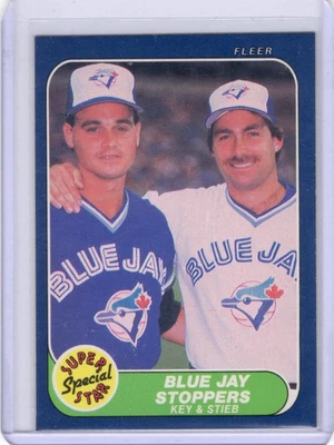 1986 Fleer Super Star Special Blue Jay Stoppers Jimmy Key & Dave Stieb Blue Jays - Image 1 of 2