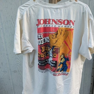 Guantes de béisbol Big Johnson vintage camisa humor divertido años 90 XL coleccionables hechos en Estados Unidos - Imagen 1 de 20
