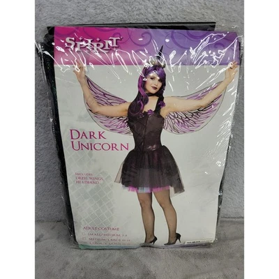 Spirit Halloween Dark Unicorn Costume Adult L/XL Dress Wings Headband - Image 1 of 4