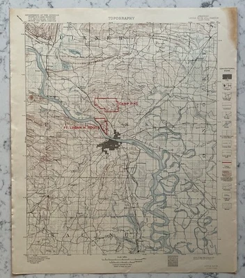 MAPA TOPOGRÁFICO ANTIGUO ORIG LITTLE ROCK ARKANSAS ESTUDIO GEOLÓGICO 1918 USGS Foto 1 de 3