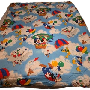 Vintage Walt Disney Air Mobile Mickey Minnie Goofy Pluto Twin Comforter 65x84" - Picture 1 of 1