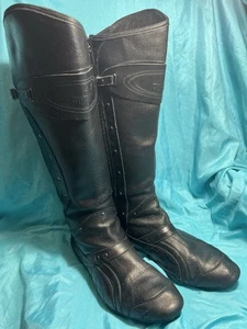 Vintage Puma Berlin kniehoch Damen schwarz Leder Y2K Größe 9 - Bild 1 von 18