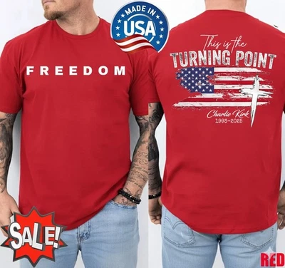 Camiseta Turning Point EE. UU., Camisa Conservadora Libertad, Camiseta Charlie Kirk 2 Caras Foto 1 de 3