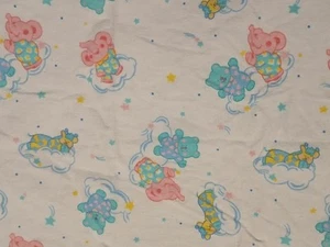 Vintage Riegel Pastel Teddy Bear Giraffe Elephant Cloud Baby Receiving Blanket - Picture 1 of 5