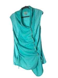Prairie Underground Cotton Vest Top Women's size S Asymmetical Button - Picture 1 of 4