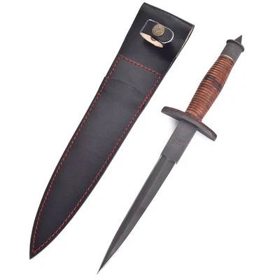 Cuchillo daga Stiletto V-42 FSSF estuche fijación de espiga cuchilla de doble filo cuchillos de lucha Foto 1 de 4