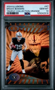 Tarjeta de novato PSA 10 Brock Bowers - 2024 Panini Illusions #47 naranja (RC) - Imagen 1 de 2