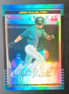 Джош Гамильтон 2002 Bowman Chrome переливающаяся карточка 099/500 + 2 больших бесплатных бонуса RC'S/PROS - Изображение 1 из 4