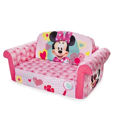 Sofá cama de compresa de espuma abierta abatible 2 en 1 para niños Marshmallow Furniture, Minnie Mouse Foto 1 de 4