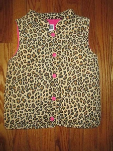 New Carter's Girls Size 5 Camel Animal Print Cord Fleece Lined Vest - Picture 1 of 7
