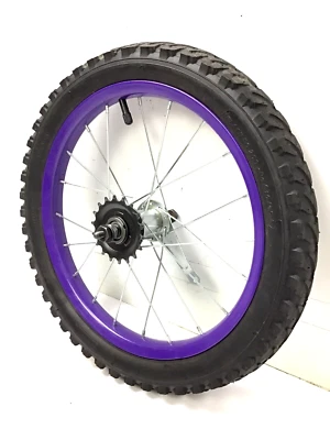 16" Bicycle Rear Purple Wheel Coaster Brake with 1.95" Tire Kids Bike #V24 - Image 1 of 3