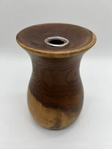 Signed Studio Craft Hand Turned Vase / Candlestick Mesquite Wood 1998 Tom Mumper - Picture 1 of 11