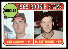 1969 Topps Orioles Rookies - Mike Adamson/M. Rettenmund Rookie Baltimore Orioles