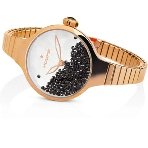 Orologio Donna HOOPS NOUVEAU CHERIE 2612L-RG01 Elastico Acciaio Rosè Nero - Foto 1 di 1