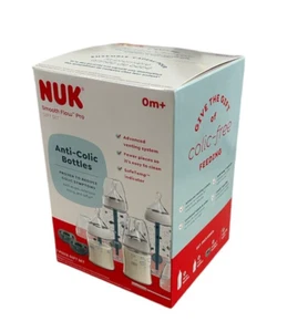 NUK Smooth Flow Pro Anti-Colic Baby Bottle & Pacifier Newborn 7 Piece Gift Set - Picture 1 of 7