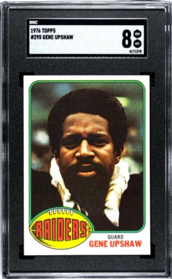 GENE UPSHAW 1976 TOPPS #295 SGC 8 NEAR MINT RAIDERS HOF FOOTBALL CARD CENTERED! - Image 1 of 2