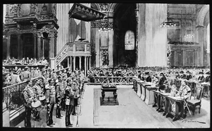 KING GEORGE V THANKSGIVING SERVICE AT ST PAULS C1910 Magic Lantern Slide - Picture 1 of 3