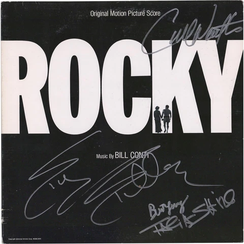 Rocky Cast Autographed Album Cover with 4 Signatures Cover