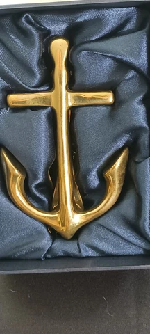 LARGE Vintage Cast Brass Anchor Door Knocker•6x8•Marine•Beach Decor Cover